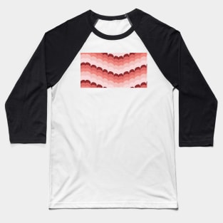 Bargello scallop waves coral Baseball T-Shirt